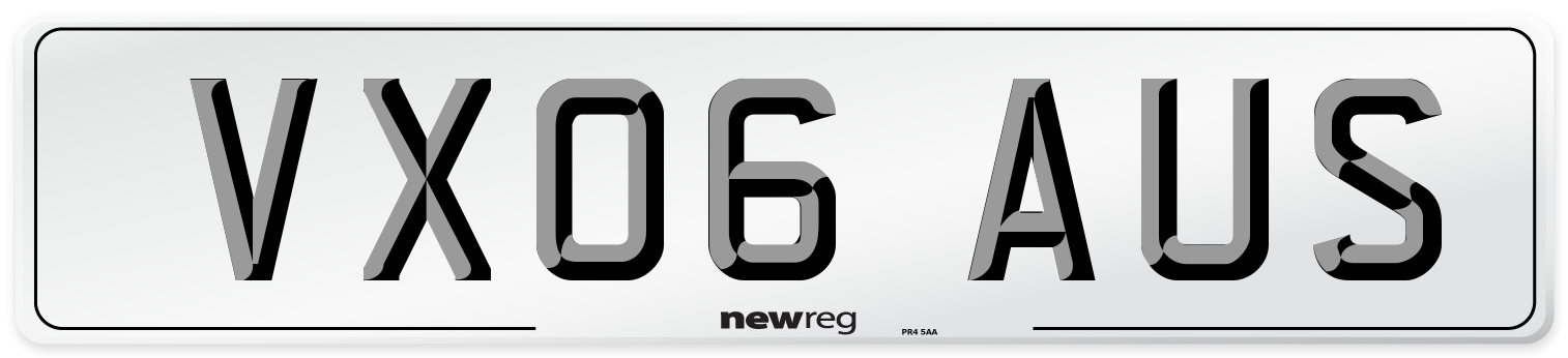 VX06 AUS Number Plate from New Reg